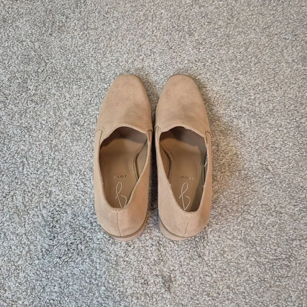 Joie Wevenly Suede Shoe Size 8 Block Heel Square Toe